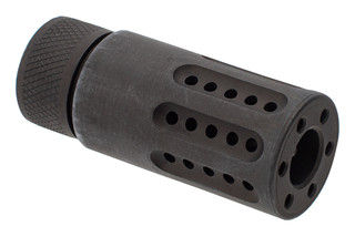 Guntec USA AR-15 Micro Slip Over Barrel Shroud With Multi Port Muzzle Brake is anodized black